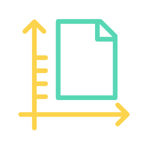 Animated GIF icon showing Roam smart tracker compact small size feature with mini document animation demonstrating the tiny 1.3 x 0.5 inch form factor
