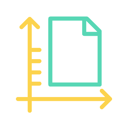 Animated GIF icon showing Roam smart tracker compact small size feature with mini document animation demonstrating the tiny 1.3 x 0.5 inch form factor